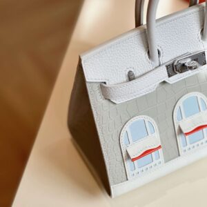 Hermès Birkin 20 Sellier Faubourg House White Snow Palladium Hardware