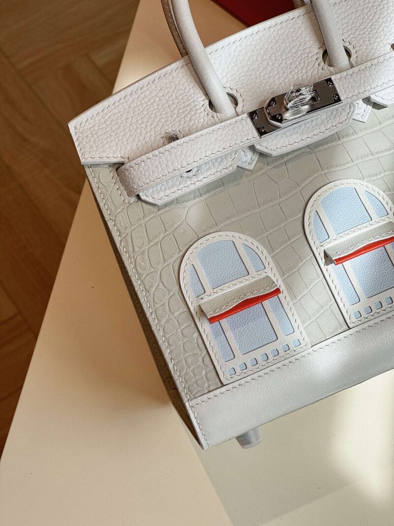 Hermès Birkin 20 Sellier Faubourg House White Snow Palladium Hardware