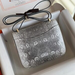 Hermes Constance 19 Omber Genuine Lizard Leather  Palladium Hardware