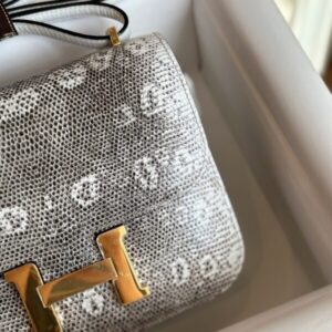 Hermes Constance 19 Omber Genuine Lizard Leather  Palladium Hardware