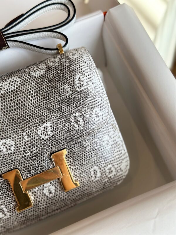Hermes Constance 19 Omber Genuine Lizard Leather  Palladium Hardware