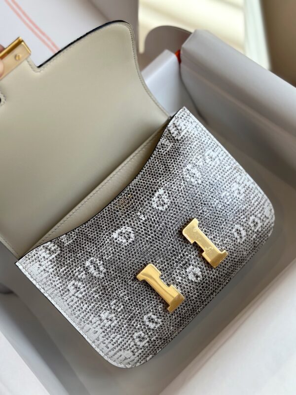 Hermes Constance 19 Omber Genuine Lizard Leather  Palladium Hardware