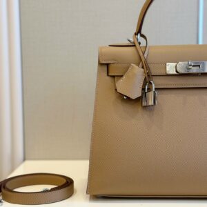 Hermes Kelly 28 Epsom Brown Palladium Hardware