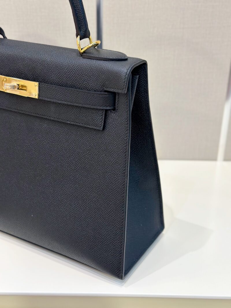 Hermes Kelly 28 Black Epsom Leather Gold Hardware