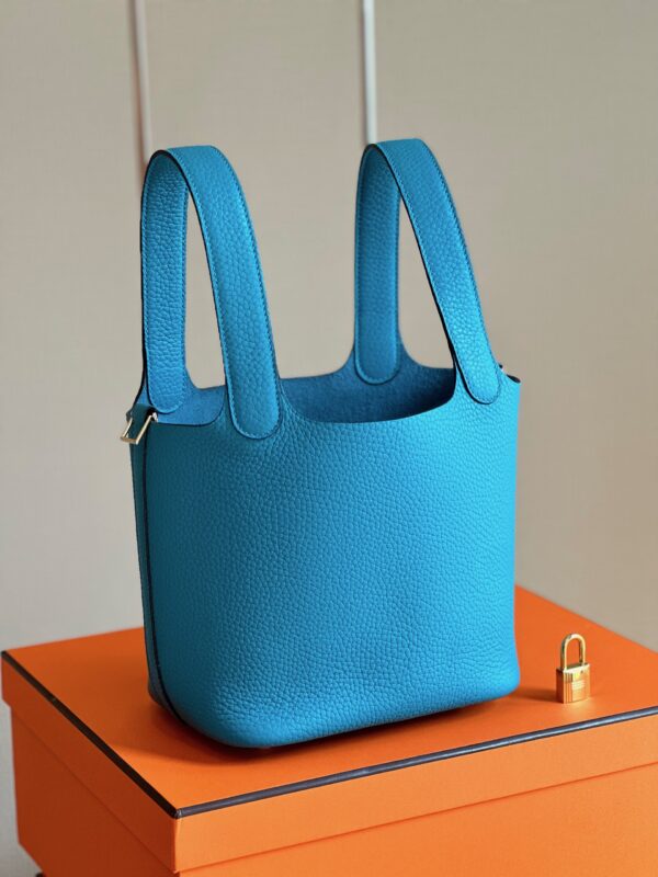 Hermes Picotin 18 Blue Togo Leather Gold Hardware