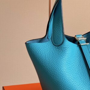 Hermes Picotin 18 Blue Togo Leather Gold Hardware