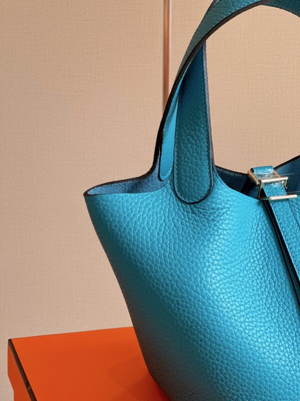 Hermes Picotin 18 Blue Togo Leather Gold Hardware
