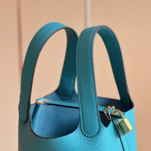 Hermes Picotin 18 Blue Togo Leather Gold Hardware