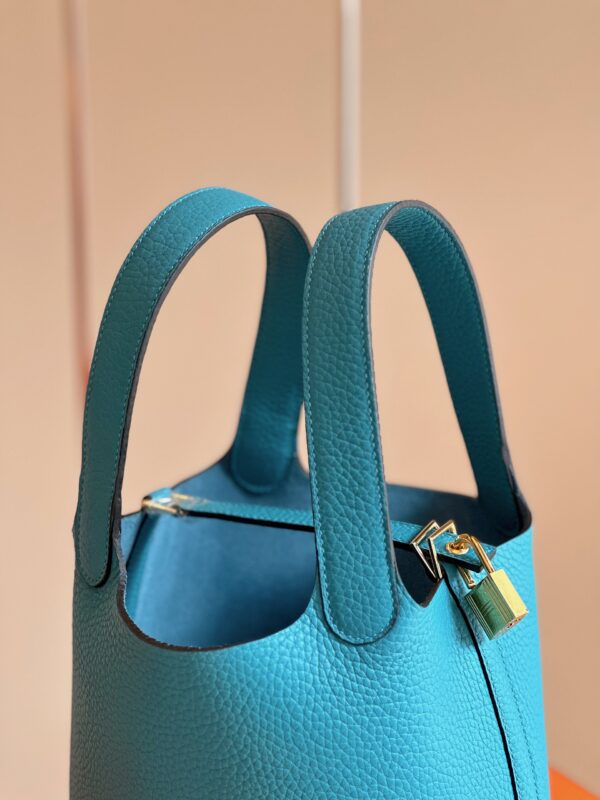 Hermes Picotin 18 Blue Togo Leather Gold Hardware