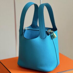 Hermes Picotin 18 Blue Togo Leather Gold Hardware
