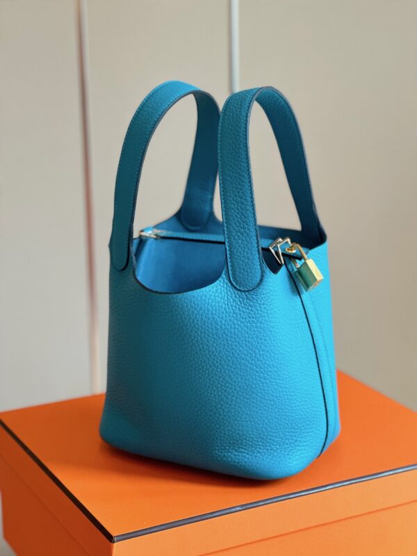 Hermes Picotin 18 Blue Togo Leather Gold Hardware
