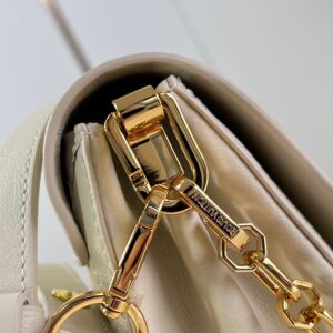 Louis Vuitton LV Dauphine Soft Women’s White Cowhide Leather Bag 24x17x9cm