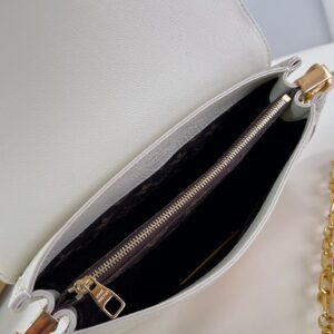 Louis Vuitton LV Dauphine Soft Women’s White Cowhide Leather Bag 24x17x9cm