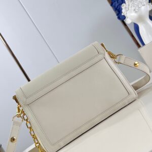 Louis Vuitton LV Dauphine Soft Women’s White Cowhide Leather Bag 24x17x9cm