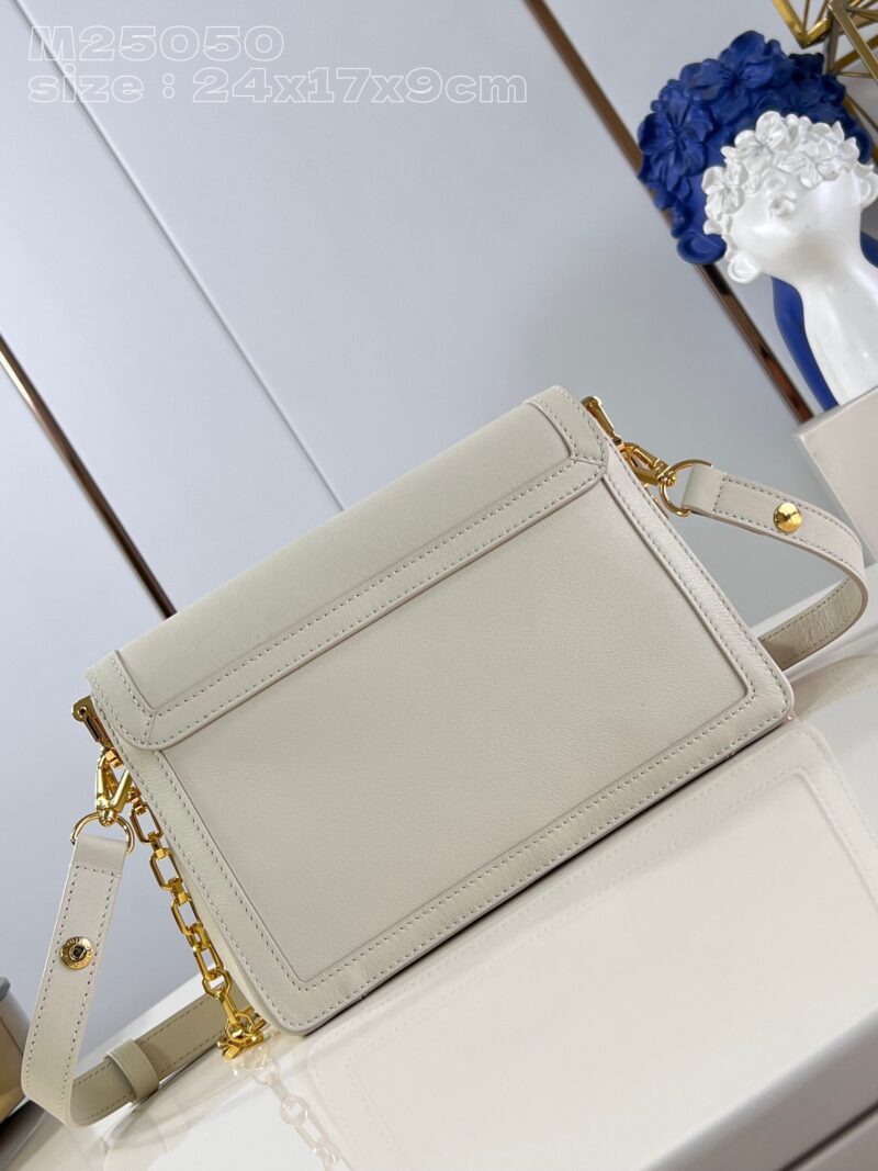 Louis Vuitton LV Dauphine Soft Women’s White Cowhide Leather Bag 24x17x9cm
