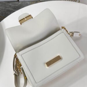 Louis Vuitton LV Dauphine Soft Women’s White Cowhide Leather Bag 24x17x9cm