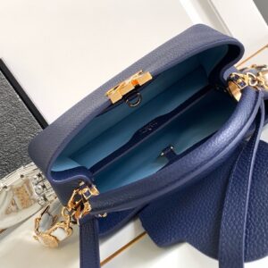 Louis Vuitton LV Capucines BB Woman’ Like Auth Navy Blue Handbags 27x18x9cm