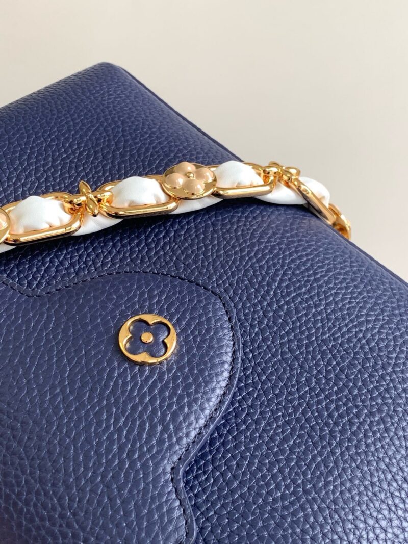 Louis Vuitton LV Capucines BB Woman’ Like Auth Navy Blue Handbags 27x18x9cm