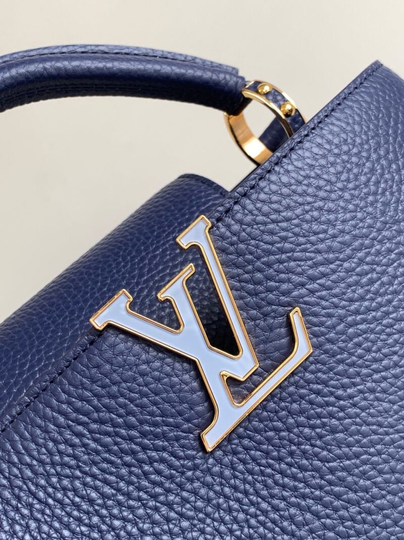 Louis Vuitton LV Capucines BB Woman’ Like Auth Navy Blue Handbags 27x18x9cm