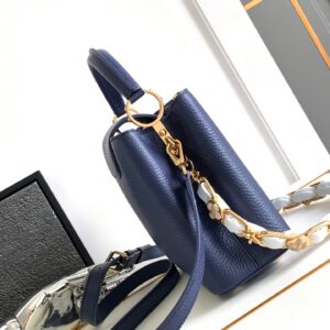 Louis Vuitton LV Capucines BB Woman’ Like Auth Navy Blue Handbags 27x18x9cm