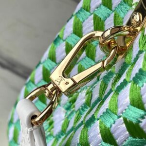 Louis Vuitton LV Capucines Green And White Pattern Handbags 21cm