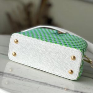 Louis Vuitton LV Capucines Green And White Pattern Handbags 21cm