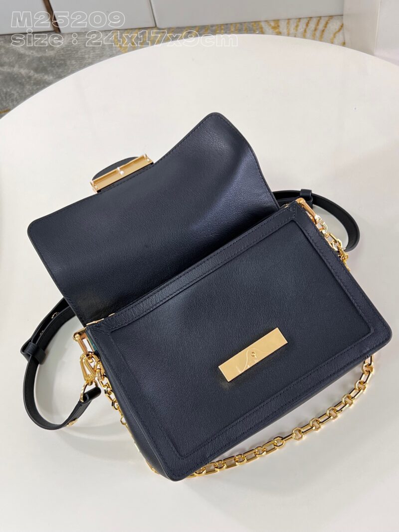 Louis Vuitton LV Dauphine Soft Like Auth Black Handbags 24x17x9cm