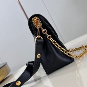 Louis Vuitton LV Dauphine Soft Like Auth Black Handbags 24x17x9cm