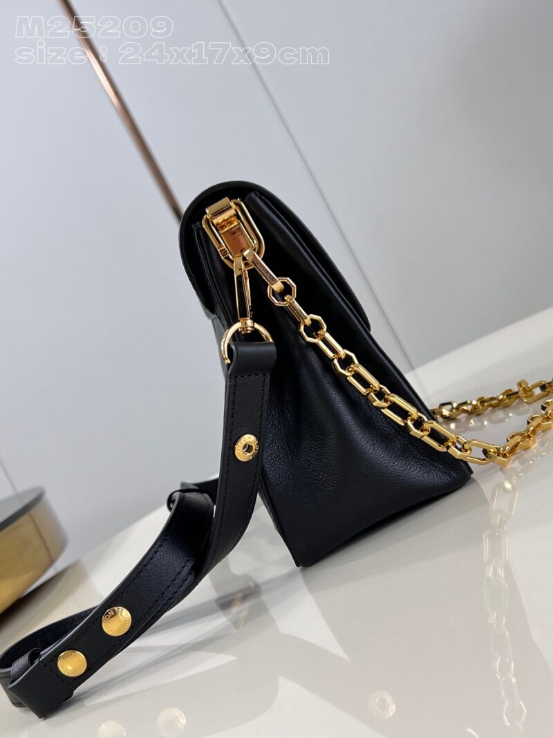 Louis Vuitton LV Dauphine Soft Like Auth Black Handbags 24x17x9cm