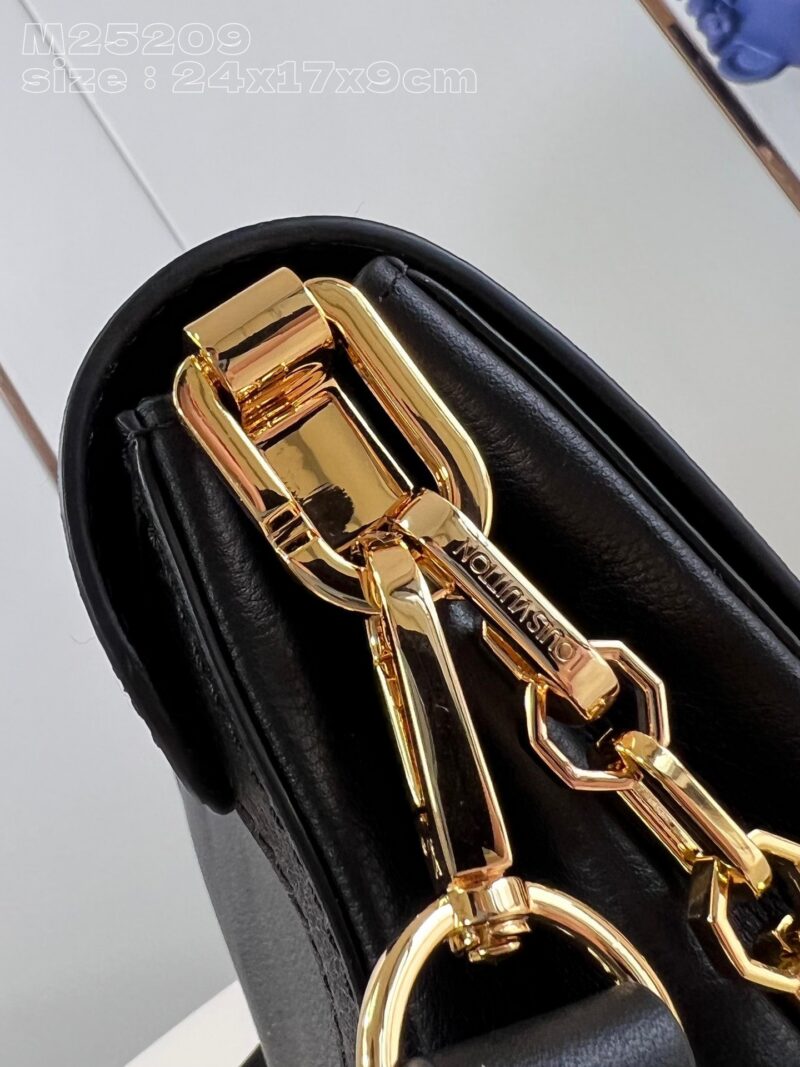 Louis Vuitton LV Dauphine Soft Like Auth Black Handbags 24x17x9cm