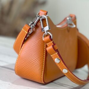 Louis Vuitton LV Marellini EPI Lock Silver Orange Handbags 20cm