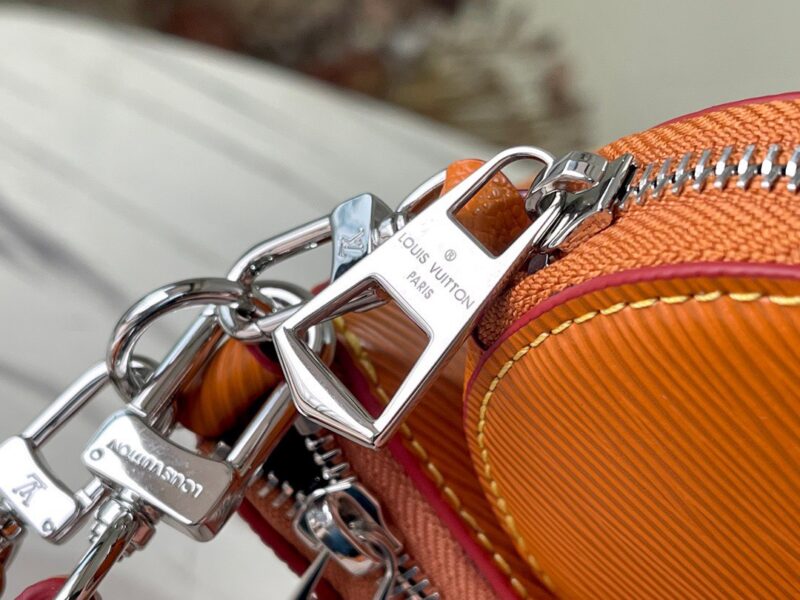 Louis Vuitton LV Marellini EPI Lock Silver Orange Handbags 20cm