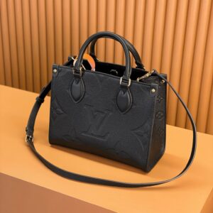 Louis Vuitton LV On The Go PM Tote Bag Black Handbags 25cm