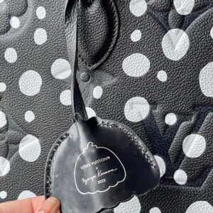 Louis Vuitton LV On The Go Black Polka Dot Pattern Handbags 35x27x14cm