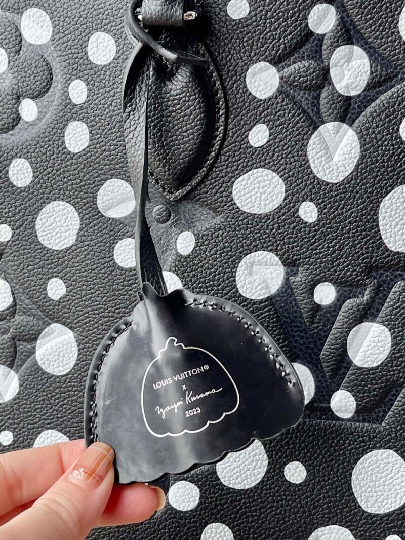 Louis Vuitton LV On The Go Black Polka Dot Pattern Handbags 35x27x14cm