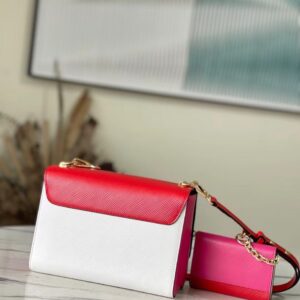 Louis Vuitton LV Twist Mix Pink Red Handbags Cowhide Leather 24cm