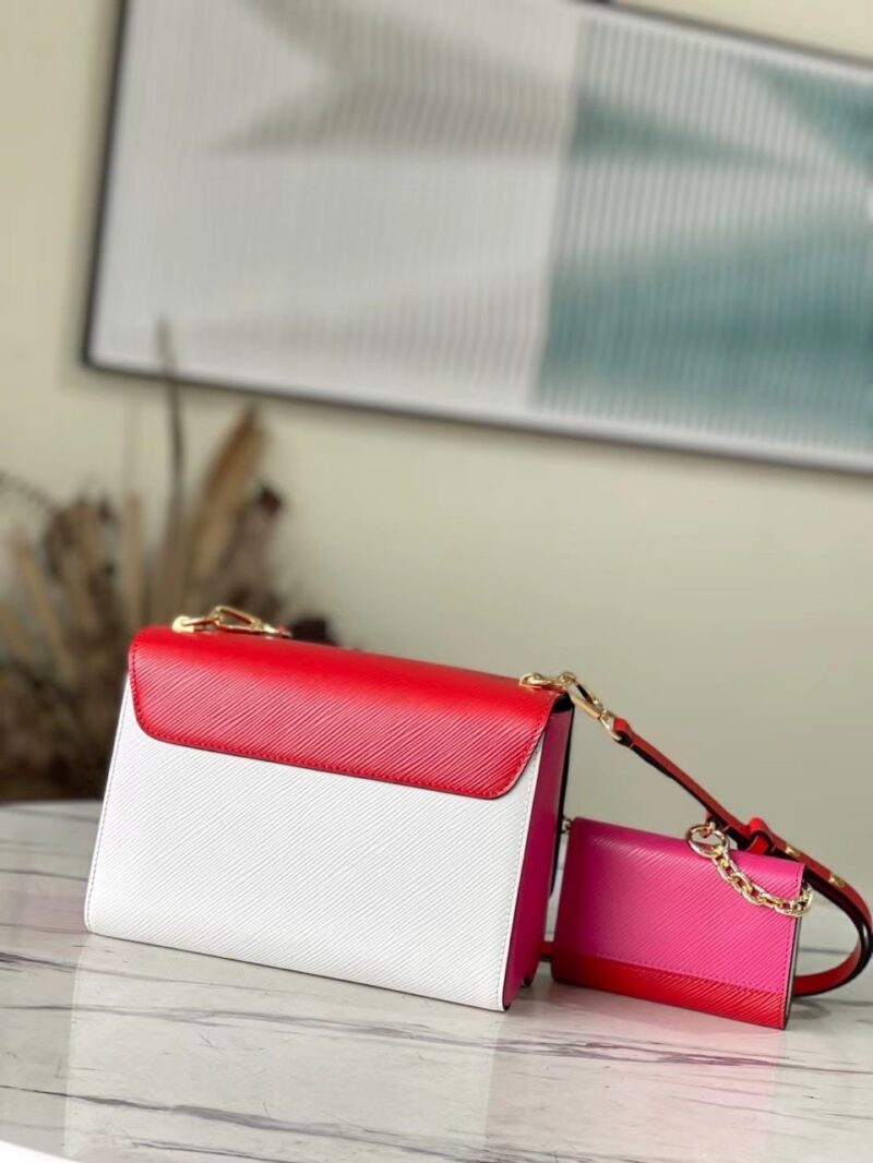 Louis Vuitton LV Twist Mix Pink Red Handbags Cowhide Leather 24cm