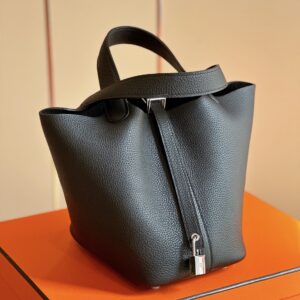 Hermes Picotin 18 Black Togo Leather Sliver Hardware