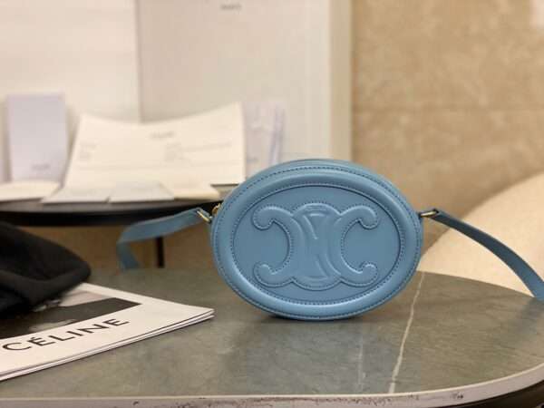 Celine Mini Handbag Replica 11 Blue Smooth Leather 16×12.5x4cm