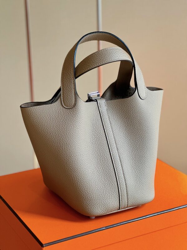 Hermes Picotin 18 Gray togo leather Sliver Hardware