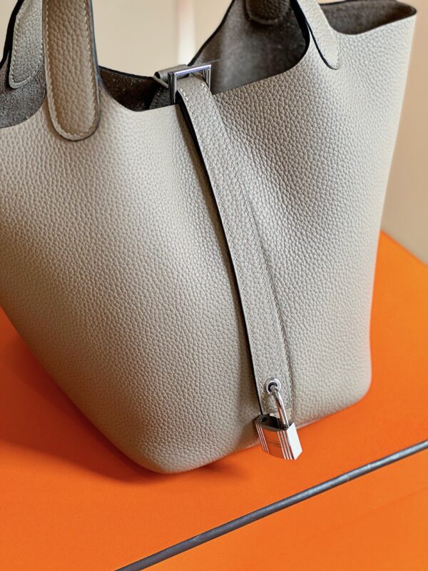 Hermes Picotin 18 Gray togo leather Sliver Hardware