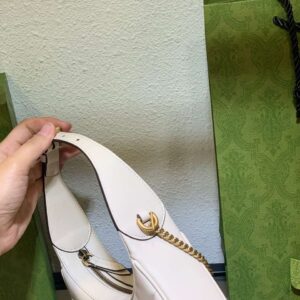 Gucci GG Marmont Half Moon Luxury Handbag White 24cm