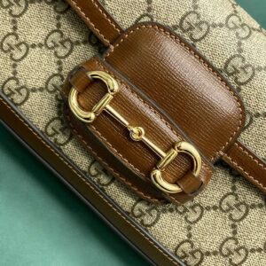 Gucci Horsebit Luxury Handbag with Brand Logo Pattern 23.5cm