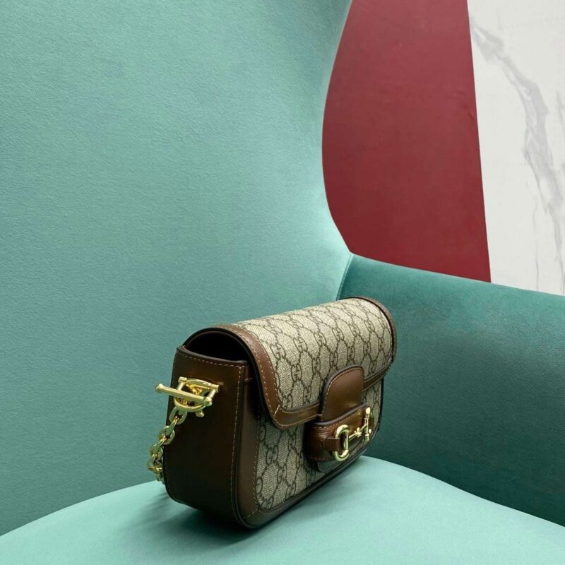 Gucci Horsebit Luxury Handbag with Brand Logo Pattern 23.5cm