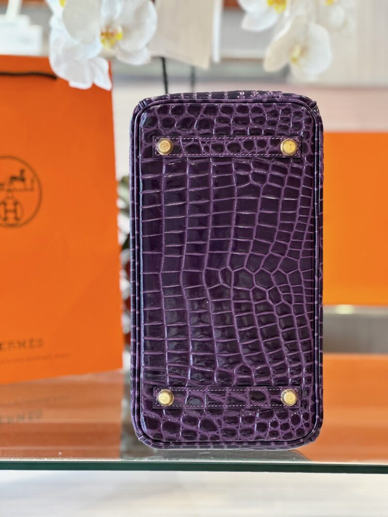 Hermes Birkin 30 Purple/Red Genuine Crocodile Leather Gold Hardware