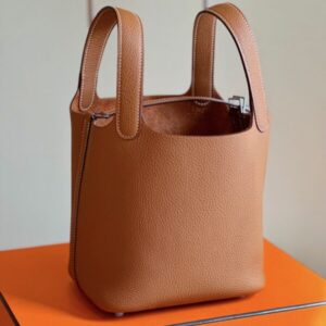 Hermes Picotin 18 Brown Sliver Hardware