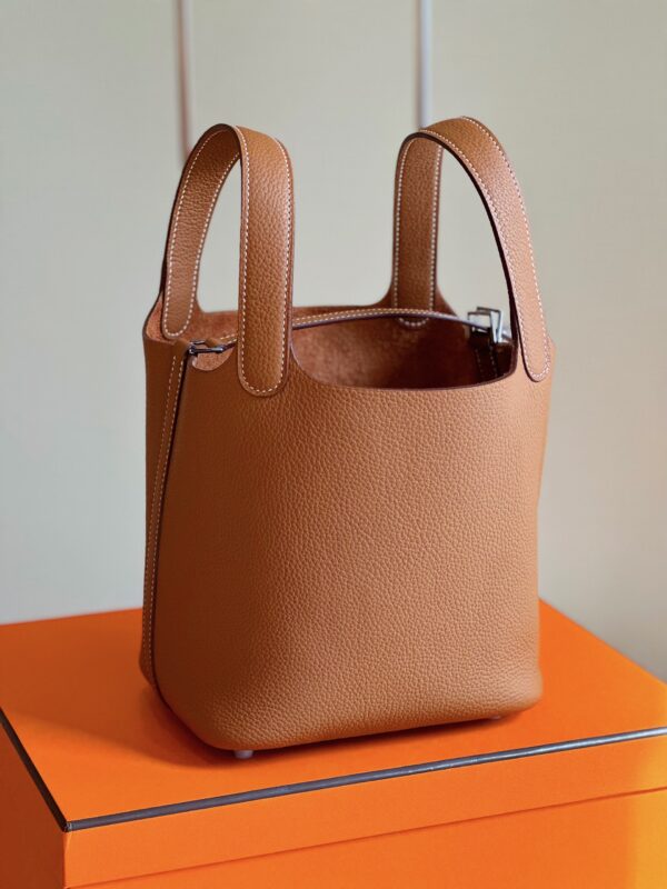 Hermes Picotin 18 Brown Sliver Hardware