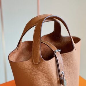 Hermes Picotin 18 Brown Sliver Hardware