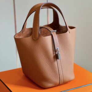 Hermes Picotin 18 Brown Sliver Hardware