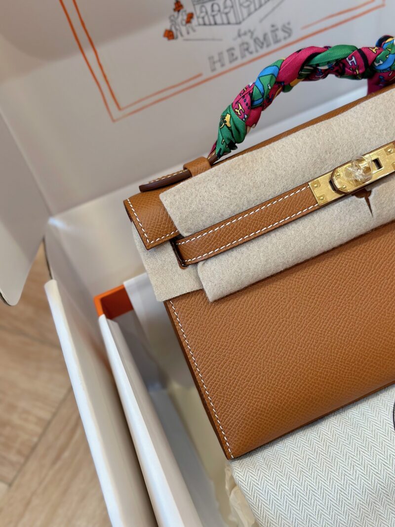 Hermes Pochette Brown Gold Hardware